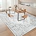 Machine Washable 5x7 Feet Area Rugs for Living Room, Soft Vintage Light Grey Rug for Bedroom, Stain Resistant Non-Slip Indoor Throw Carpet for Dining Room Kitchen Farmhouse Office Home Decor