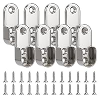 Sploziia 4 Stück Schrankrohrhalter Oval-Kleiderstangenhalter, Kleiderstange Halterung Für Garderobenstangen Aus Zinklegierung, Mit 12 Schrauben