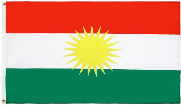 AZ FLAG - Drapeau Kurdistan - 250x150 cm - Grand Drapeau Kurd 100% Polyester Avec Oeillets Métalliques Intégrés - Pavillon 300 g - 1