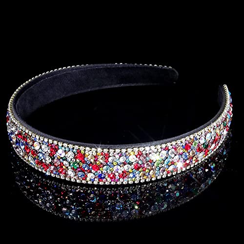 Strass-Stirnbänder für Damen, mit Strasssteinen, gepolstert, glitzernd, Stirnband, Geburtstag, Mädchen, Retro-Haar-Accessoires, Geschenke für Frauen (gemischte Farbe) Cover
