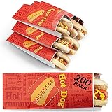 Stock Your Home Hot Dog Wrappers Foil Laminated Paper (200 Pack) Grease Resistant Red Hot Dog Sleeves Foil, Bulk Hot Dog Bags for Carnival Themed Party, Food Cart, Concession Standats, Grubhub