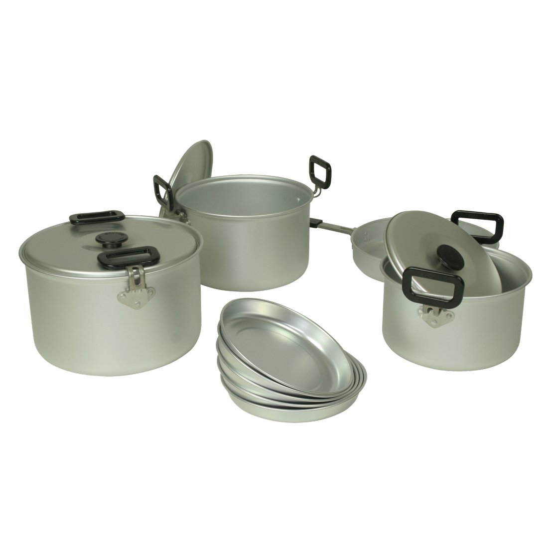 10T Camping Topfset Pfannenset 12-TLG. für 4-5 Personen, Outdoor Kochset mit Antihaft-Aluminium, ideal für Camping und Trekking