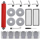 Zubehör Ersatz für Roborock QV 35A / QV 35S / QR 598 / QR 798 Saugroboter – 1 Hauptbürste,6 Staubbeutel,4 Seitenbürsten, 2 HEPA Filter, 4 Wischtücher, 1 Reinigungsbürste