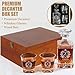 Personalized Whiskey Decanter Set with 25oz Square Decanter, 6 Design Options, Custom Liquor Glass Set, Wood Gift Box Options, Gifts for Men, Husband, Dad, Birthday, Retirement, Wedding