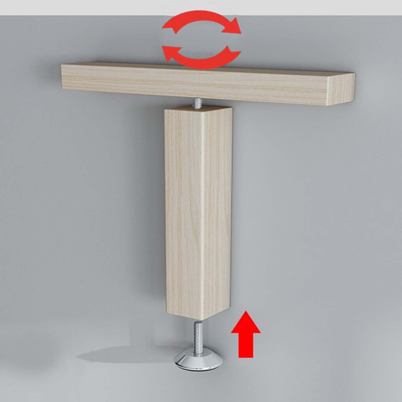 Regulowane drewniane nogi meblowe do podparcia ramy łóżka, solidne nogi stołowe typu T do wystroju domu (25 cm) - zestaw 4 szt
