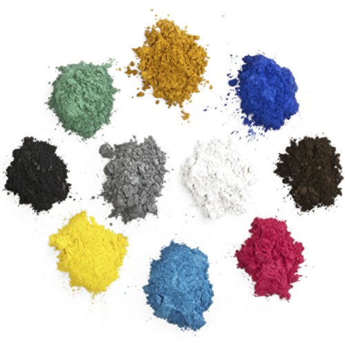 Mica Powder Set Includes More Pigment of 10 Beautiful Colors for Use as an Epoxy Resin Color Pigment, Soap Making Pigment, Resin Dye, Artwork, Crafts and More! 10 Grams of Each Color Pigment Powder