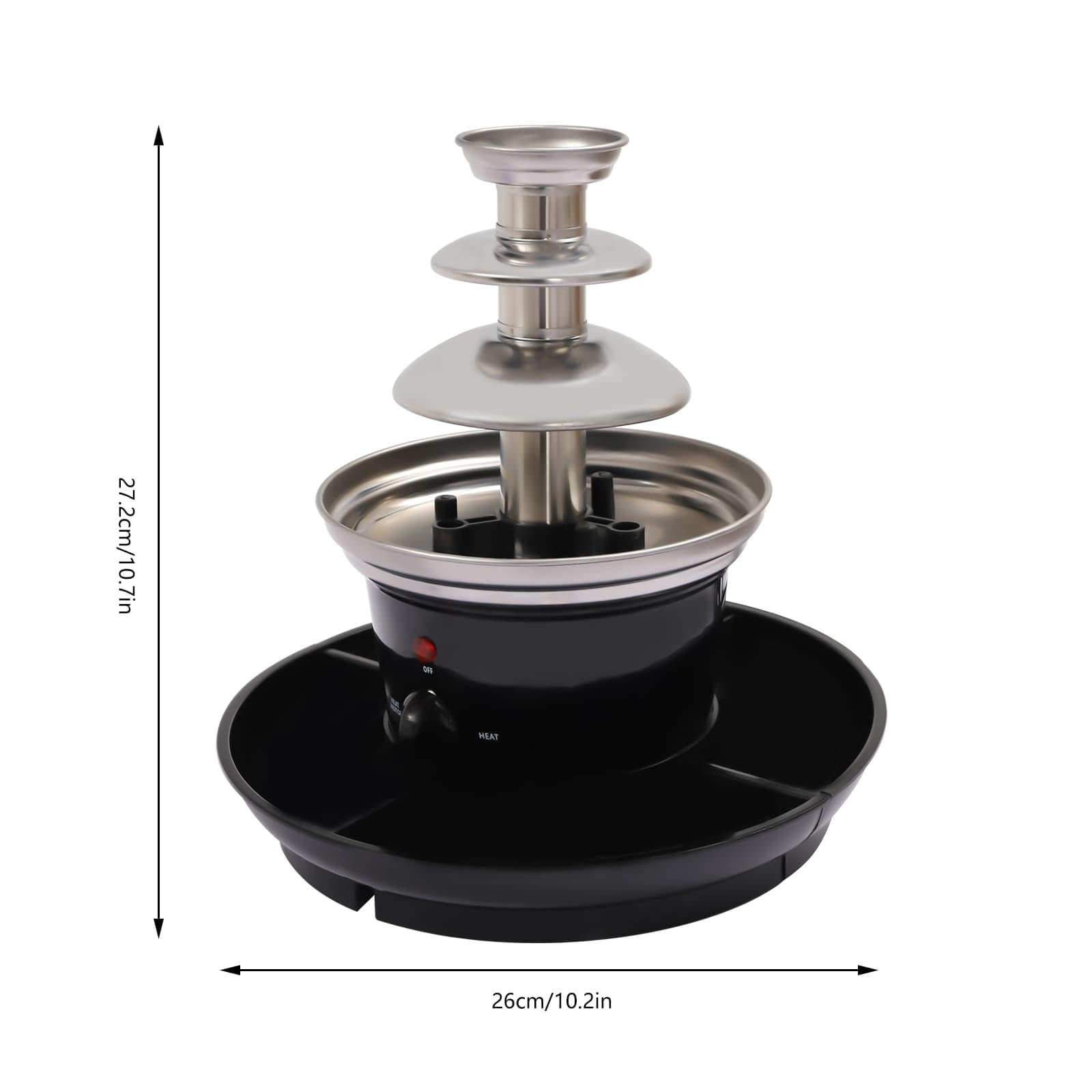 Fontaine à Chocolat 3 Niveaux avec Assiette à Fruits, Machine de Fontaine pour Chocolat Fondant Chaud 40 W, Capacité 0.45kg, Pour Réunions de Famille, Anniversaires, Mariages