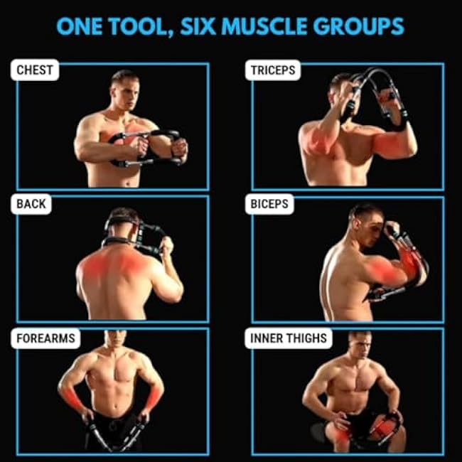 Techlypro Power Bar, 40-100lb Adjustable Techly Pro Twister Arm Trainer, Portable Detachable Resistance-Based Home Fitness Equipment for Shoulder & Arm & Chest Muscle Training