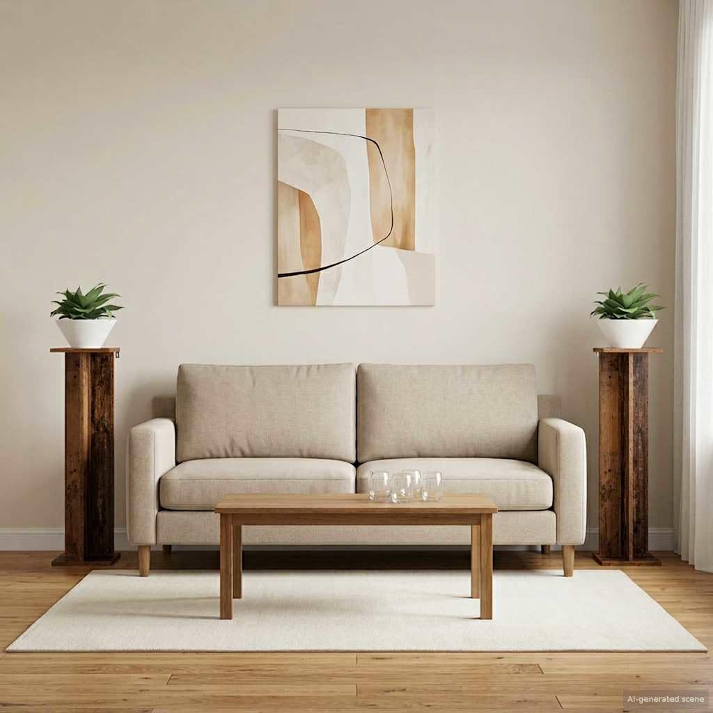 Stojak na rośliny 2 szt. stare drewno 25 x 25,5 x 100,5 cm