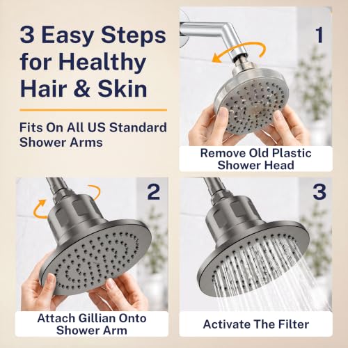 HammerHead Metal Filtered Shower Head High Pressure Removes Chlorine - image 8