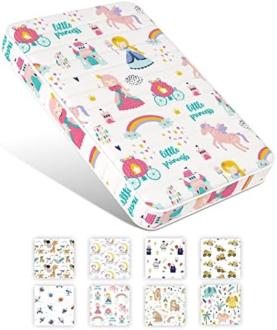 Moonlight Family Noiseless 3” Pack n Play Mattress, 38”x26” Premium Foam Portable Odorless & Steady Playard Mattress fits ONLY Playpens (28.5 * 39.5"), Princess