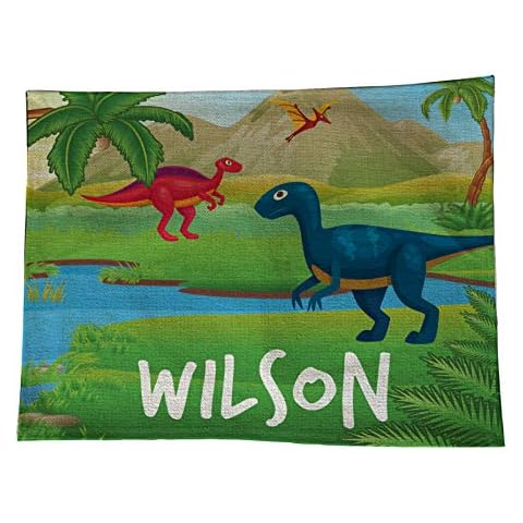MakeThisMine Personalised Dinosaur Kids Placemat Cover