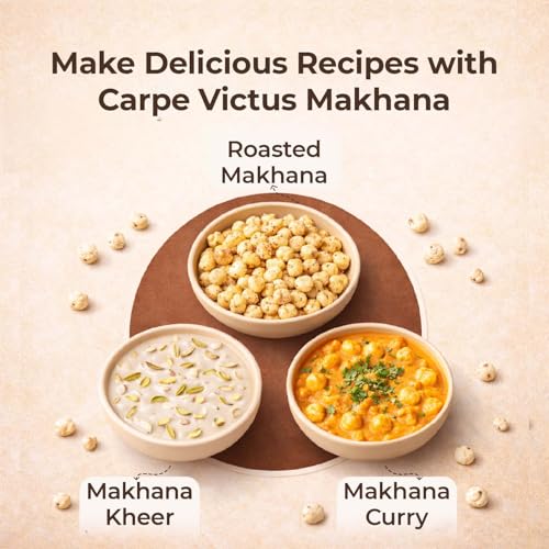 Image of Carpe Victus - Raw Plain Phool Makhana-100 gms, Fresh Fox Nuts, Ready to Cook Foxnuts, Raw Popped Lotus Seeds Makhanas, Healthy Snacks