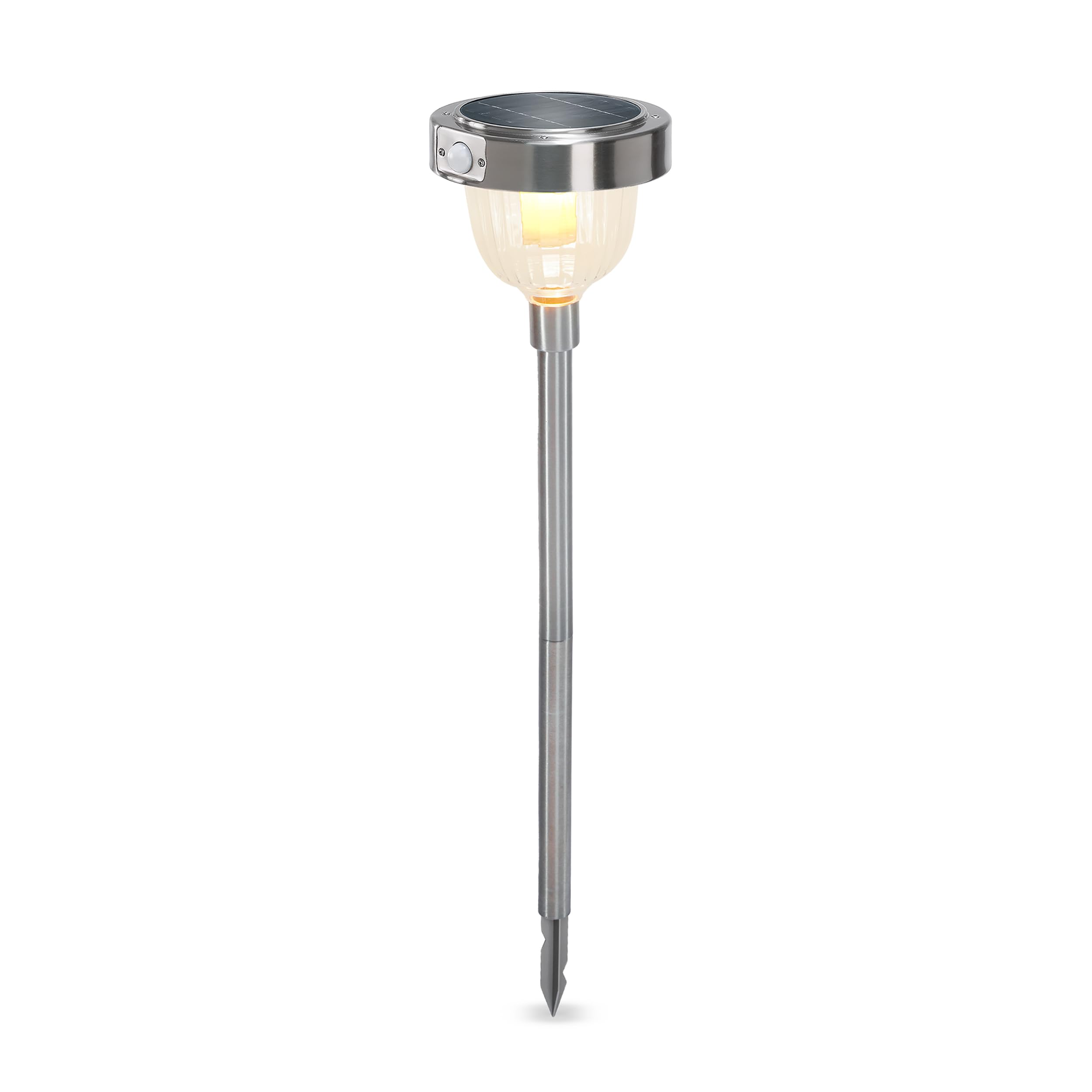 esotec Solar Wegeleuchte mit Bewegungsmelder ASINARA, steckbare Gartenbeleuchtung für außen, DUO COLOR warmweiß kaltweiß, Edelstahl H70cm 102530