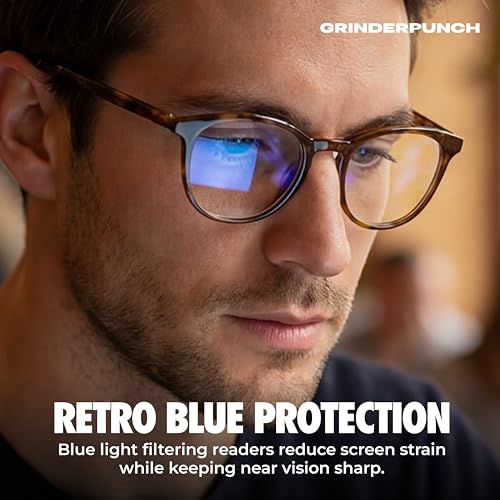 Image of grinderPUNCH Reading Glasses Men Women Fashion Computer Readers Stylish Blue Light Blocking Glasses Gaming Eyeglasses