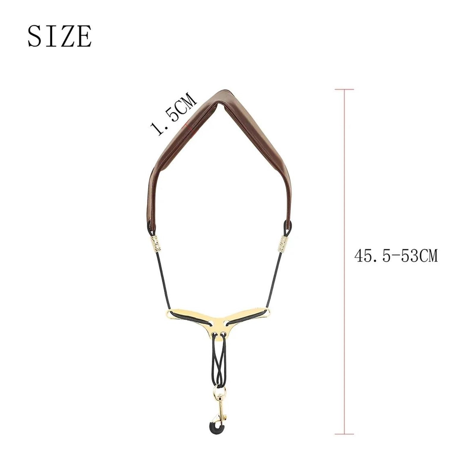 Akcesoria do saksofonu Pasek Do Saksofonu Saksofon Na Szyję Pasek Na Ramię Pasek Na Szyję Regulowane Paski Uprząż Alto Akcesoria Metalowe Smycz Zatrzaskowa (Color : Brown)