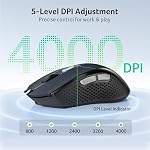 Souris sans fil acer pour portable, souris d'ordinateur 2,4 GHz, souris USB sans fil 4000 DPI avec récepteur USB-A, 6 boutons, 5 DPI réglables, pour mains de taille moyenne à grande, pour PC, portable, bureau