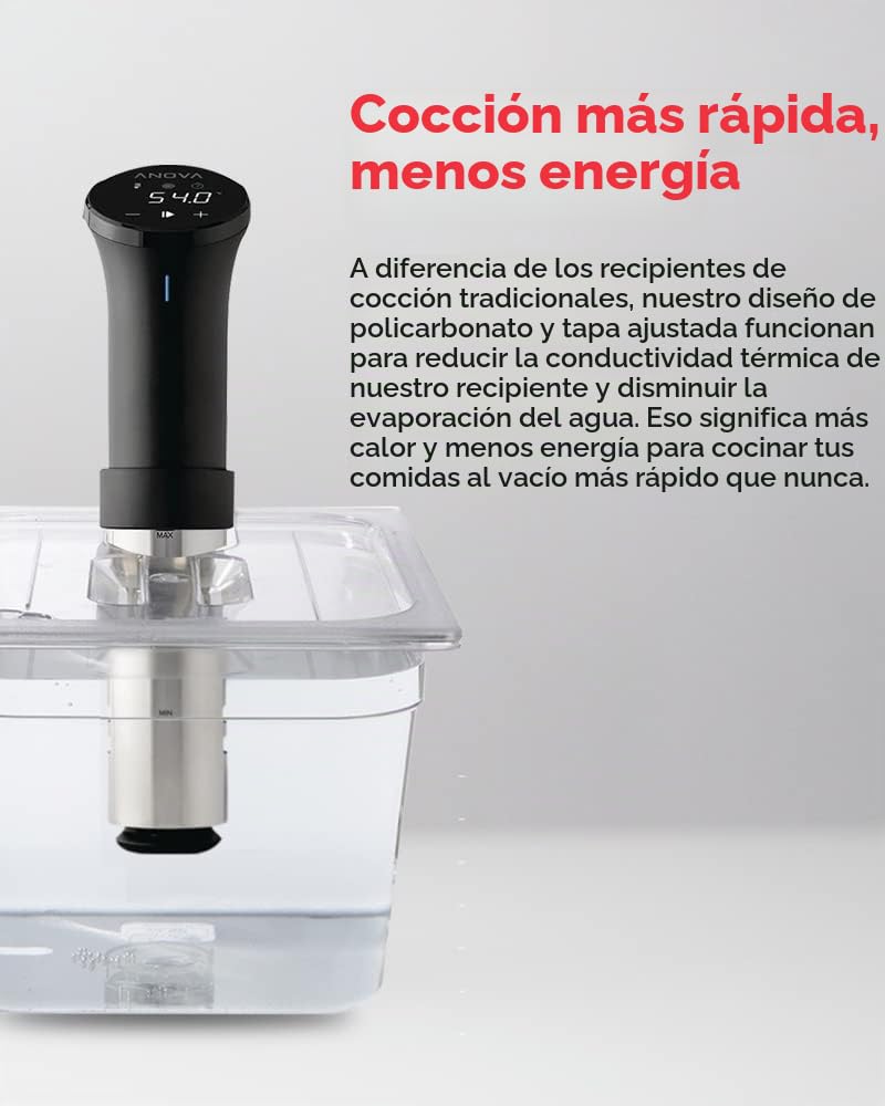 SousVideTools 11.6 Litre Polycarbonate Container - Custom Cut Lid to Suit the Anova Sous Vide Cooker - Clear Cooking Vessel - BPA Free, Non-Stick, and Dishwasher Safe