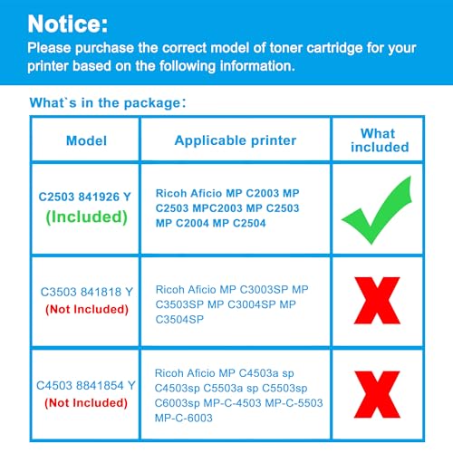 LCL Compatible Toner Cartridge 841926 for Ricoh Aficio MP C2003 MP C2503 (Yellow, 1PK), standard - Image 2