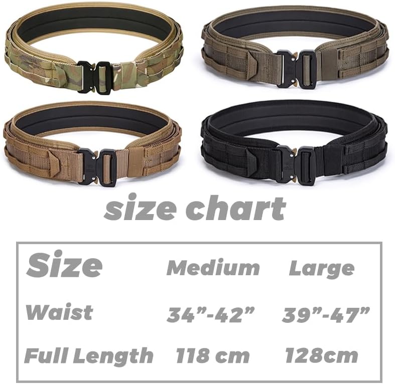 ULIONTAC 3 rétegű taktikai öv 1000D nylon, gyorsoldó csattal és Molle rendszerrel