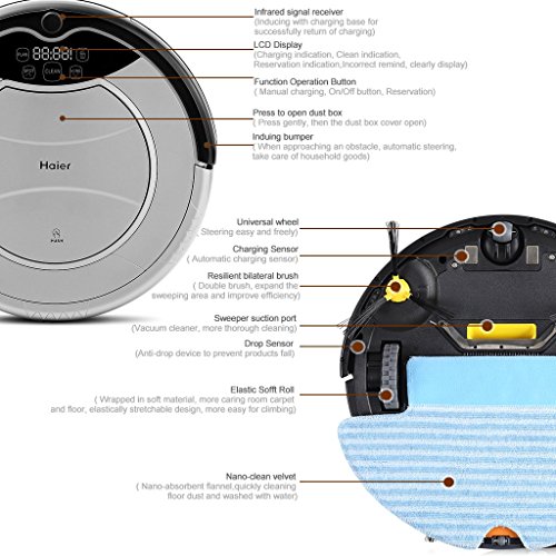Haier T325 Aspirapolvere Robot Digitale con LED