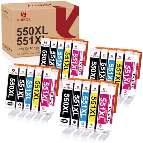 15-Pack Compatible Canon PGI-550 / CLI-551 Ink Cartridges - 5Cyan 5Magenta 5Yellow For MX925 MG7150
