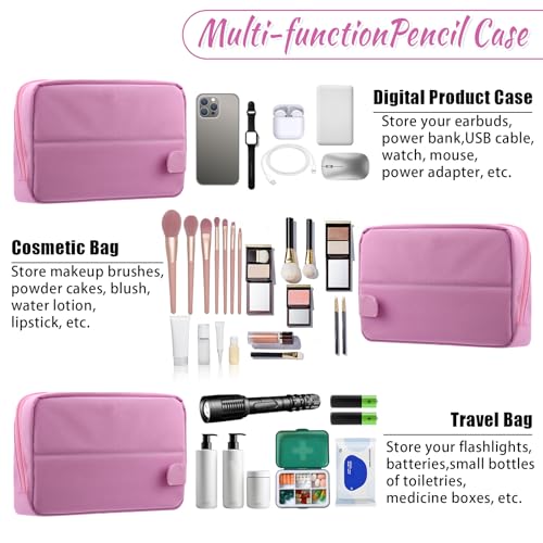 Image of Aesthetic School Supplies Cute Pencil Case for Girls Student,Large Capacity Pencil Pouch with Zipper,Back-to-school Gifts Big Pen Box Bag Office Desk Stationery Organizer for Adults,Colored Travel Bag