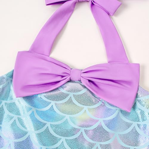 LYSMuch Baby Girls Bathing Suit Toddler Tulle Swimsuit Princess Mermaid Tutu Dress with Headband 2-Pieces Beach Wear3
