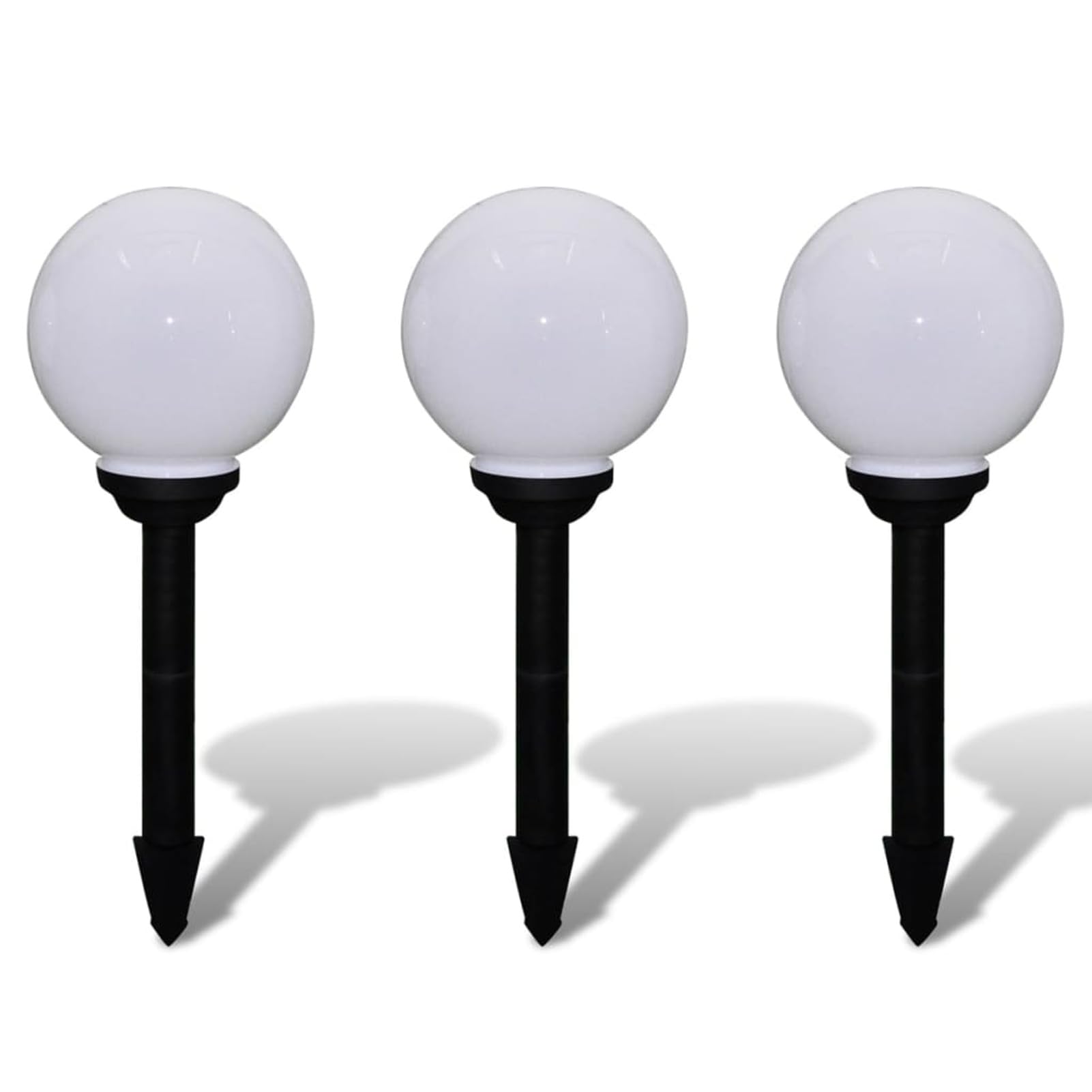 ZEYUAN Lampione Solare a LED da Giardino 20 cm 3 pz con Picchetto,Lampione da Giardino Moderno,Illuminazione per Esterni,Lampione da Giardino Esterno