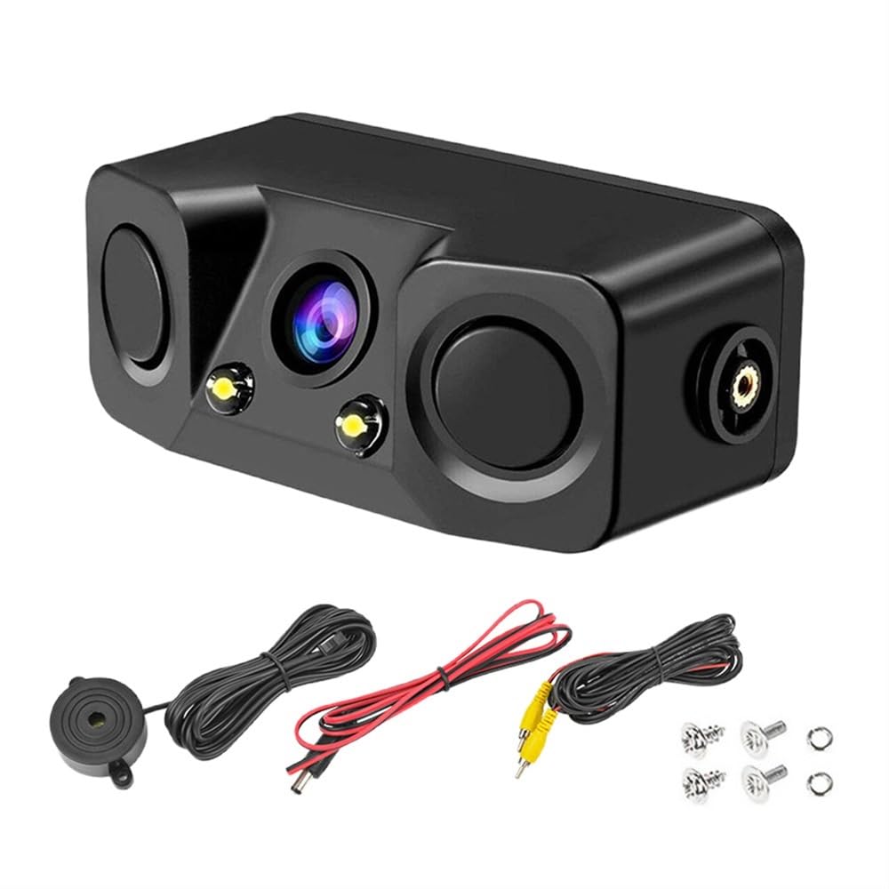 Kit sensori parcheggio Kit sensori radar di retromarcia per auto 3 in 1 display telecamera sensore parcheggio con angolo 170 gradi