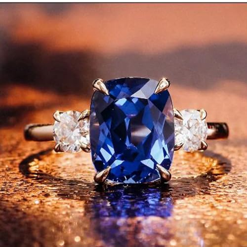 Bague fiançailles argent 925 et moissanite rectangulaire élégante