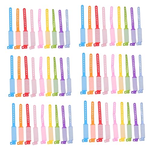 Homoyoyo 100 piezas Pulsera Identificativa de PVC Desechable para Personalizable para Fiestas Excursiones Públicos Colores Aleatorios Color Aleatorio Color Aleatorio