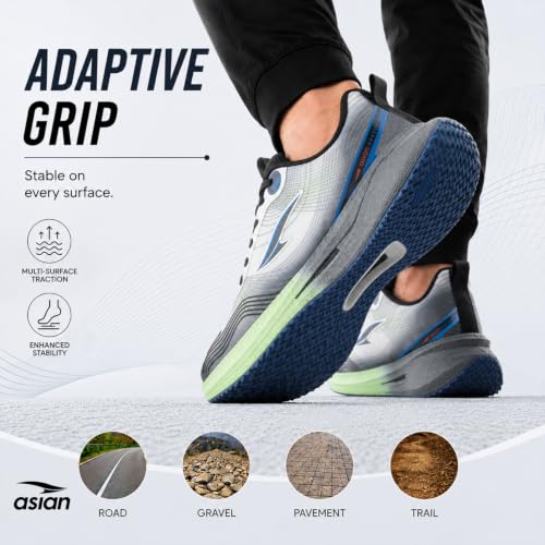 Image of ASIAN Hypercushion Carbon-10 Men's Running Shoes | Carbon Plate Technology, Breathable Knit Upper, Memory Foam Cushioning for Running, Training