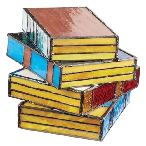 POPETPOP Lámpara de Mesa Decorativa Vintage con Diseño de Libros Apilados Luz de Escritorio para Dormitorio y Velador Lámpara de Noche Práctica y Segura sin Batería Incluida