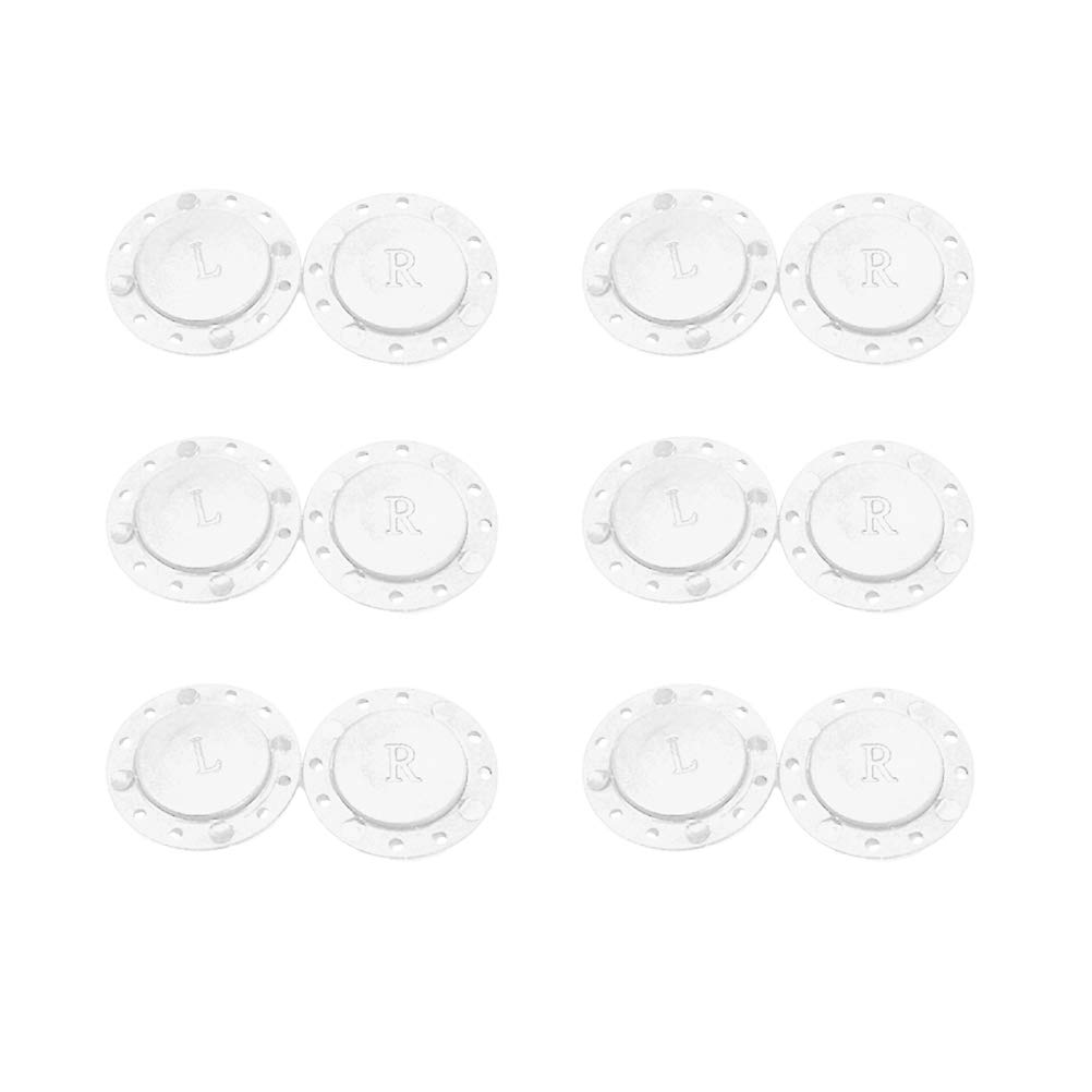 Healifty 6 Pairs Magnetic Buttons Coat  Snaps  Buttons Invisible  Snaps  Fasteners Press Studs DIY Sewing Accessories (White, Diameter 2.6cm)
