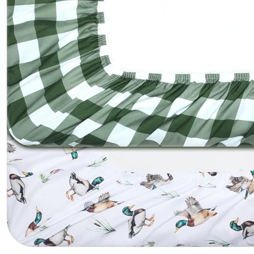 Image of Mindsoft 2 Pcs Mallard Duck Crib Sheet Set Fitted 52 x 28 x 8 Inches