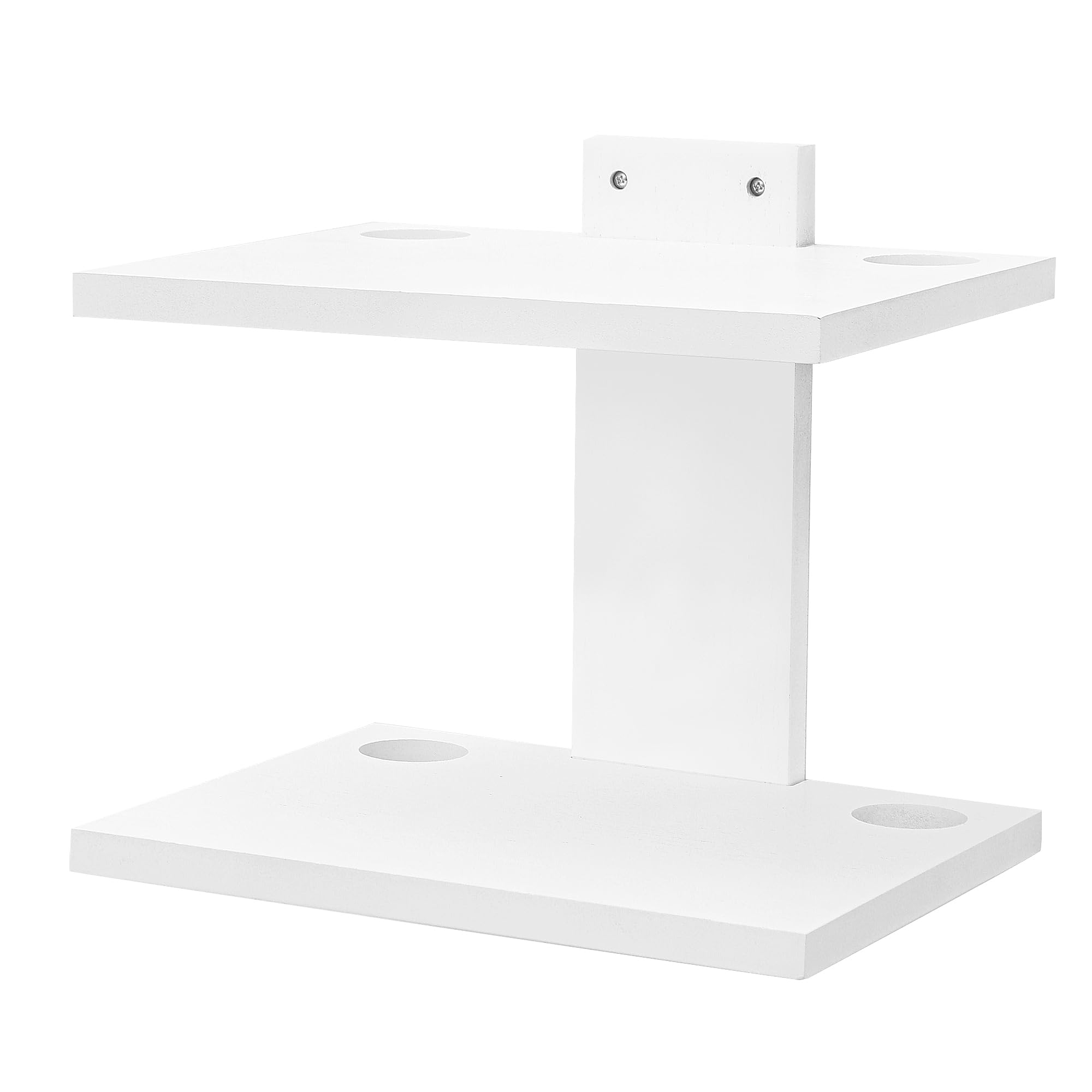 Schwebende Projektor-Wandhalterung TV-Regal, Holz Wand montiert unter TV schwebenden Regal für Projektor, PS5, DVD-Player, Spielkonsole, Kabel-Box, 2Tiers（Weiß）