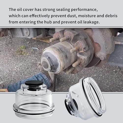 Vanshly 2 pack K568220 3-3/4 Outside Thread Diameter Oil Cap Fits AL-KO/Hayes 10K - 16K Trailer Axles,With O-Ring & Plug K71-859-00