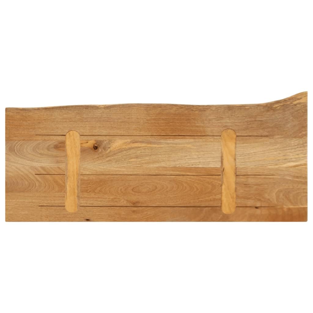 Dessus de table à bord vivant 70x40x2,5 cm bois massif manguier