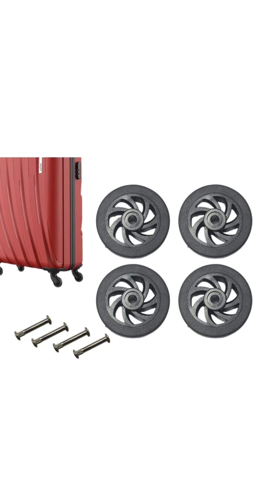 Generic Luggage Wheel Replacement Kit, Plastic Wheels with Chrome Steel Axles, Universal Travel Bag Repair Set, DIY Suitcase Maintenance Parts, 5 cm, 4 Pieces with Nut-image-21