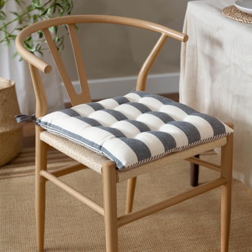 Cojines de asiento de algodón de rayas 40x40 cm para sillas de cocina 8