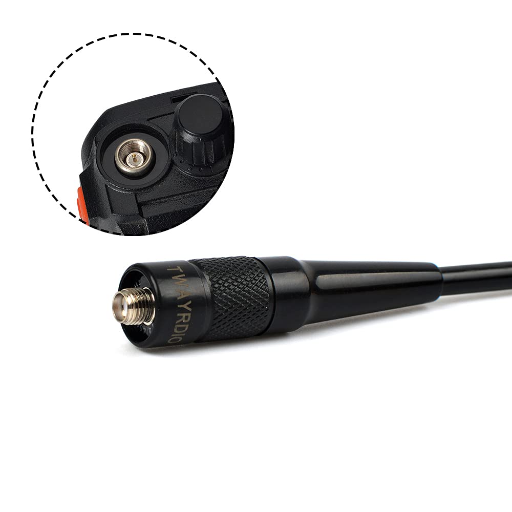 TWAYRDIO Antenne SMA Femelle VHF UHF 70cm 2 mètres Antenne Flexible Souple de Fouet à Gain élevé pour Radio Amateur pour BAOFENG/Yeasu FT-65R FT-4XR FT-4VR FT (Lot de 2)