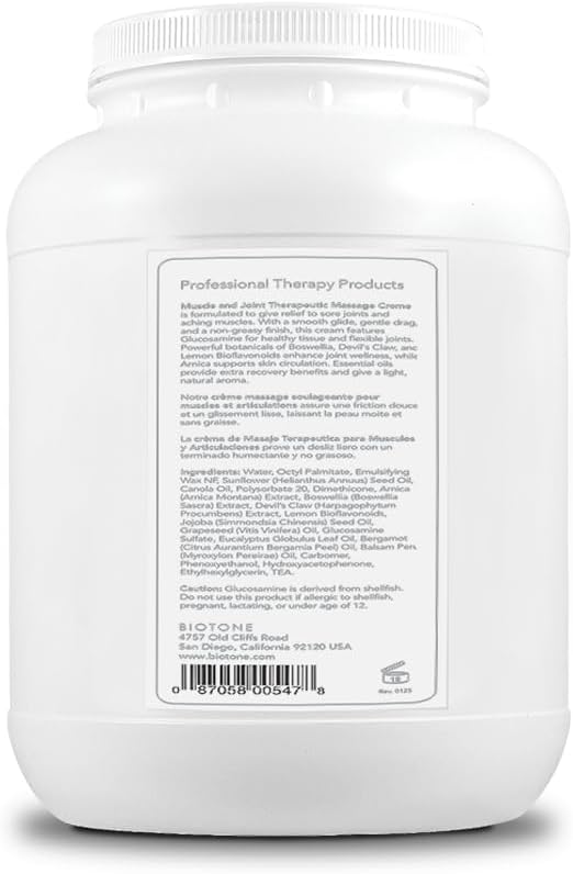BIOTONE Muscle and Joint Relief Therapeutic Massage Cream 16 oz, with Natural Botanicals of, Glucosamine, Arnica, Boswellia and Devil's Claw to Alleviate Discomfort and Aching Muscles. - Image 2