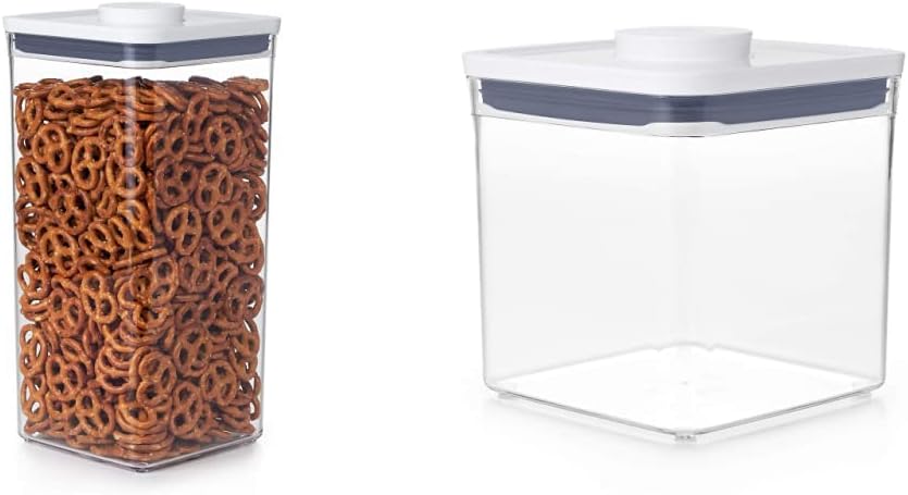 OXO Good Grips POP Containers - Airtight Food Storage Bundle - Big Square Tall 6.0 Qt and 2.8 Qt
