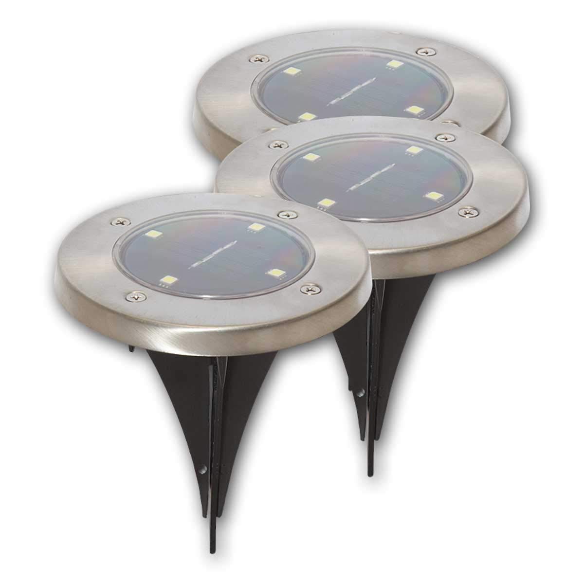 Segnapasso solare a LED "Lawnlight", set da 9, bianco caldo