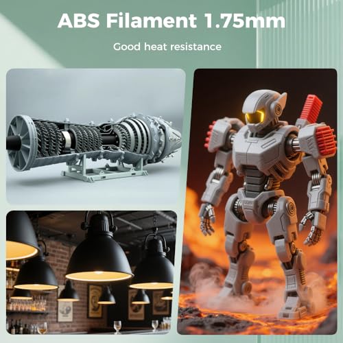Image of Creality ABS Filament 1.75mm, 3D Printer Filament, No-Tangling, Strong Bonding and Overhang Performance Dimensional Accuracy + /-0.02mm, 2.2lbs /Spool