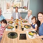 160 Pcs Black and Gold Paper Plates, Forks and Cups Party Supplies, black birthday plates Tableware Supplies for Birthdays, Graduations, Weddings, Holidays 40 Guests (7 inches) - Image 4
