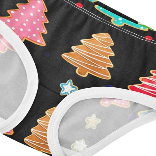 Cute Christmas Trees Cookies Black Little Girl Panties Girls Underwear Toddlers Cotton Aesthetic Briefs Kids Undies 2t4