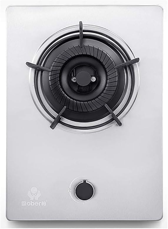 Upgrade Gas Stove 42cm Built-in Gas Cooktop 3.8KW Double-Rotating Firepower with Rotating Button/Child Lock Protection/Flame-Out Protection Easy to Clean Compatible with All Cookware [En