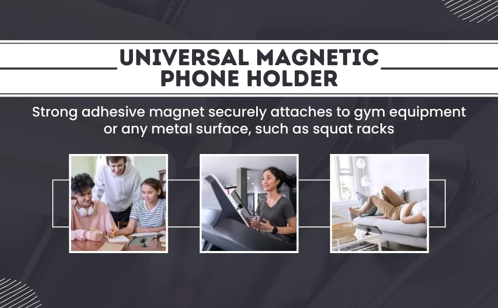 Image of KolorFish Heavy Duty Dual Magnetic Phone Holder for Gym | Magnetic Hold for Metal Surfaces | Mount for Mobile Videos and Pictures | Perfect for Content Creators